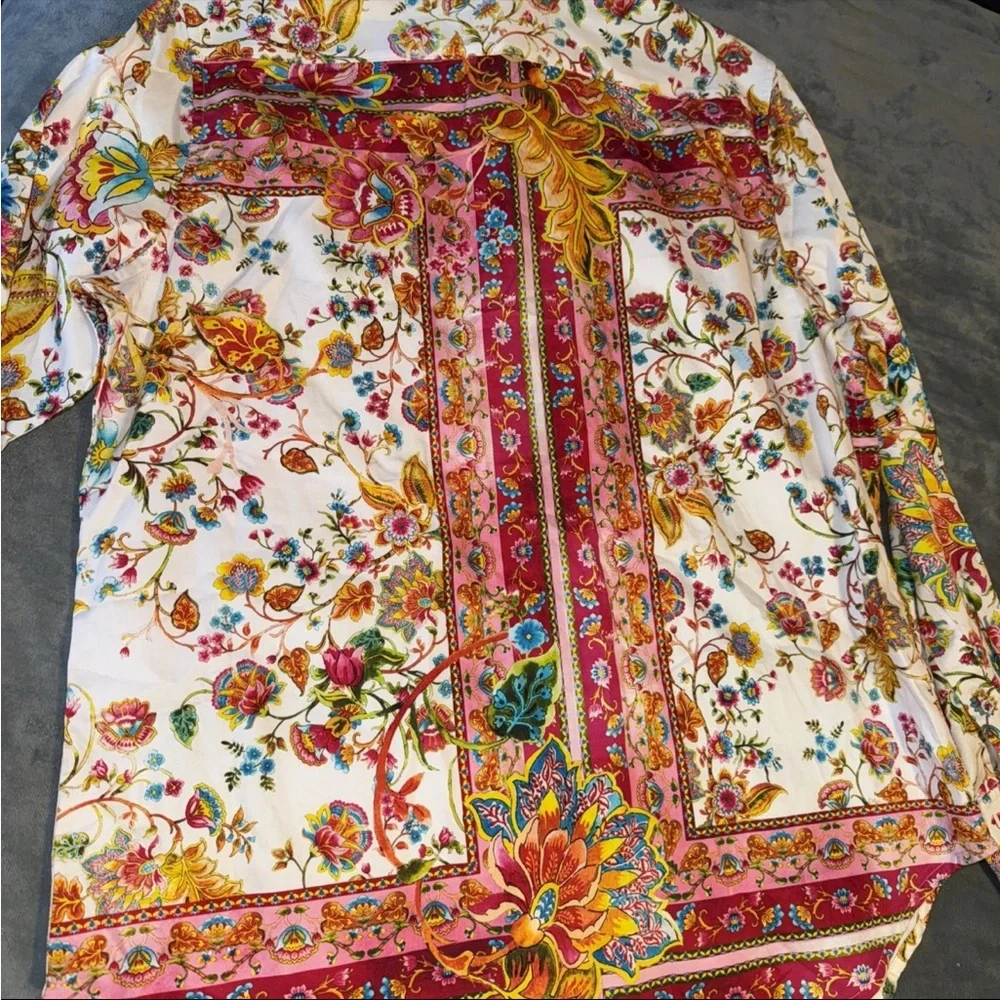 Robert Graham Multicolor  GIVERNY FLOWERS LIMITED EDITION Sz L $398 NWT - Picture 13 of 16